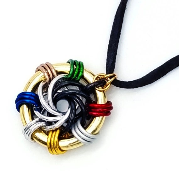 【HYSFORM】TIMEPIECE NECKLACE Wheel of Time Pendant, Wot Chainmail, Ajah Jewellery, Cosplay