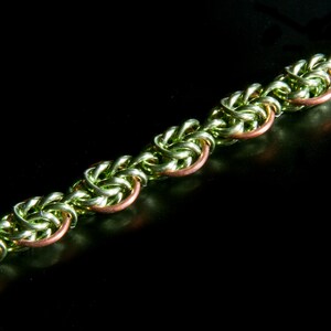 Spring Chainmail Bracelet / Brass and AA / Green Leaf Chainmaille / Seasonal Jewellery / New Leaves / Spring Fashion / Fresh Jewelry image 5
