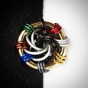 Wheel of Time Pendant, WoT chainmail, Ajah jewellery, Cosplay jewelry, Aes Sedai chainmaille, Fantasy Robert Jordan, Great Serpent Ring