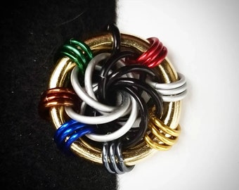 Wheel of Time Pendant, WoT chainmail, Ajah jewellery, Cosplay jewelry, Aes Sedai chainmaille, Fantasy Robert Jordan, Great Serpent Ring