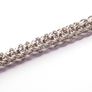 Firewyrm Steel Chainmail Bracelet / Male Solid Metal Bracelet / Viking / Medieval / Heavy Metal / Gothic / BDSM Chainmaille / Kink / Shackle image 3