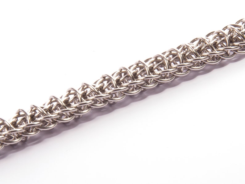Firewyrm Steel Chainmail Bracelet / Male Solid Metal Bracelet / Viking / Medieval / Heavy Metal / Gothic / BDSM Chainmaille / Kink / Shackle image 3