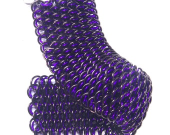 Black Purple Bracelet / Dragonscale Bracelet / Chainmail Bracelet / Chainmaille Jewellery / Gothic Bracelet