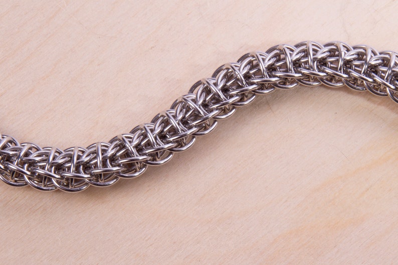 Firewyrm Steel Chainmail Bracelet / Male Solid Metal Bracelet / Viking / Medieval / Heavy Metal / Gothic / BDSM Chainmaille / Kink / Shackle image 5