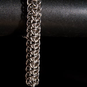 Firewyrm Steel Chainmail Bracelet / Male Solid Metal Bracelet / Viking / Medieval / Heavy Metal / Gothic / BDSM Chainmaille / Kink / Shackle image 7