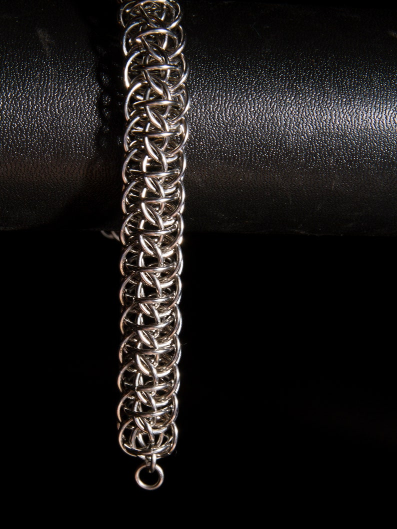 Firewyrm Steel Chainmail Bracelet / Male Solid Metal Bracelet / Viking / Medieval / Heavy Metal / Gothic / BDSM Chainmaille / Kink / Shackle image 7