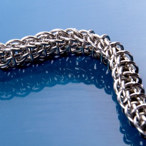 Firewyrm Steel Chainmail Bracelet / Male Solid Metal Bracelet / Viking / Medieval / Heavy Metal / Gothic / BDSM Chainmaille / Kink / Shackle image 4