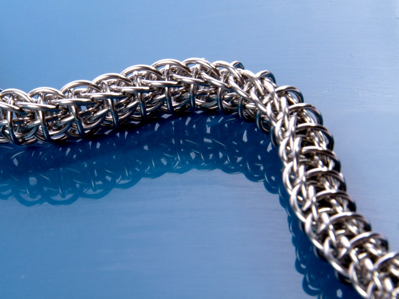 Firewyrm Steel Chainmail Bracelet / Male Solid Metal Bracelet / Viking / Medieval / Heavy Metal / Gothic / BDSM Chainmaille / Kink / Shackle image 4