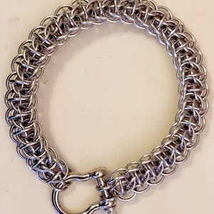 Firewyrm Steel Chainmail Bracelet / Male Solid Metal Bracelet / Viking / Medieval / Heavy Metal / Gothic / BDSM Chainmaille / Kink / Shackle image 1