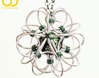 Custom Chainmail D20 Bauble, Dice Bauble, Christmas Geek, Nerd Gift, D&D Present, Maille Geek, Tree Ornament, Dice Display, Chainmaille
