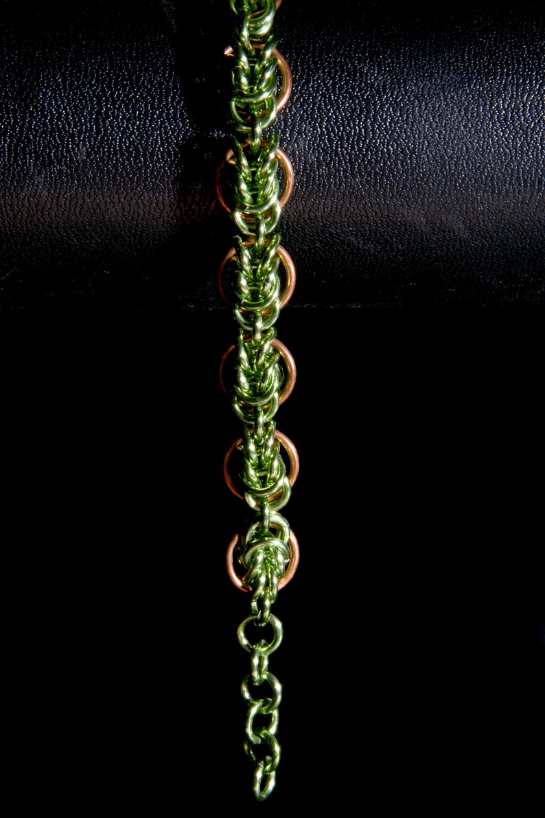 Spring Chainmail Bracelet / Brass and AA / Green Leaf Chainmaille / Seasonal Jewellery / New Leaves / Spring Fashion / Fresh Jewelry image 6