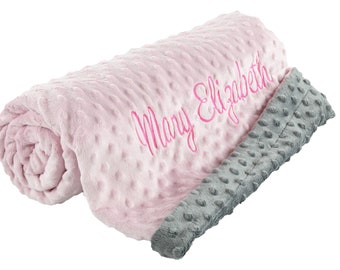 monogrammed baby girl blankets