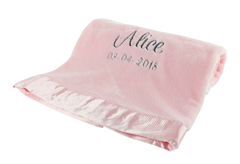 Personalized Baby Blanket Very Soft Mink Fleece Pink Personalized Baby Blanket for Girls