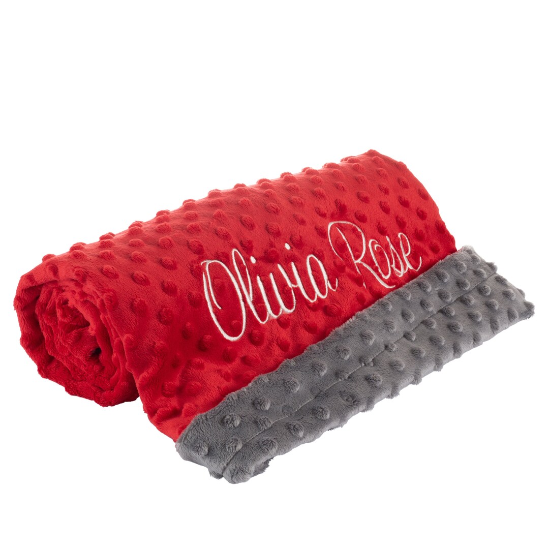 Personalized Red Baby Blankets, Perfect Baby Shower Gift, Unisex for