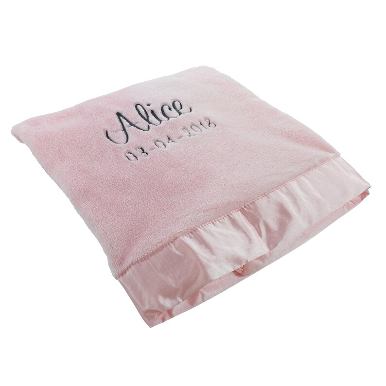 Personalized Baby Blanket Very Soft Mink Fleece Pink Personalized Baby Blanket for Girls