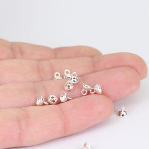 6/12 x Tiny Thread Guardians, Silver Plated Brass, Discreet Necklace Ends, b JMSLondonCo.