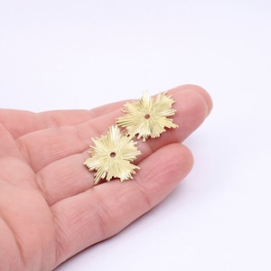 4/8 x Raw Brass Starburst Pendants, 22mm x 21mm Raw Brass Pieces, by Jewellery Making Supplies London ( JMSLondonCo ).