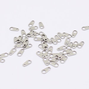 50/100 x Stainless Steel Chain Tab Ends, 6mm x 3mm, by Jewellery Making Supplies London (JMSLondonCo)