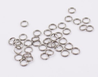 100 x anneaux brisés en acier inoxydable, diamètre extérieur de 6 mm, anneaux doubles en acier, par Jewellery Making Supplies London ( JMSLondonCo )