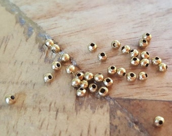 Approx 1,000/2000 x 2mm Raw Brass Round Beads, Hollow, Weighed Not Counted, by Jewellery Making Supplies London ( JMSLondonCo )