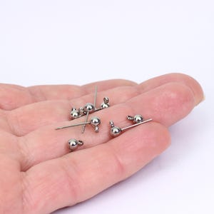 10 x Pairs of 4mm Ball Stud Earring Blanks, Stainless Steel, Earring Backs Included, by Jewellery Making Supplies London (JMSLondonCo)