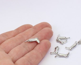 1/2/4 x charms pour bottes de cow-girl style western, laiton plaqué platine, 13 mm x 7 mm, par Jewellery Making Supplies London ( JMSLondonCo )