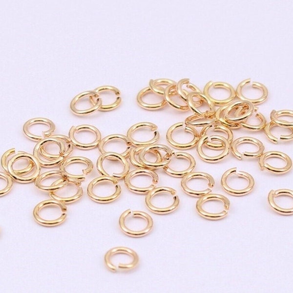 100/200/400 x 4mm 18K Gold Plated Jump Rings, 22 Gauge, by Jewellery Making Supplies London ( JMSLondonCo )