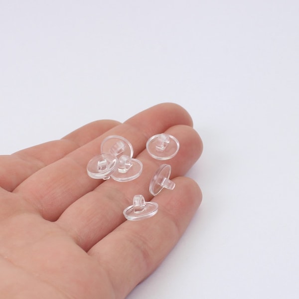 20/40 x Glue On Bails, Customisable Multi Use Round Base Settings, Transparent Acrylic, 10mm x 6mm, by JMSLondonCo.