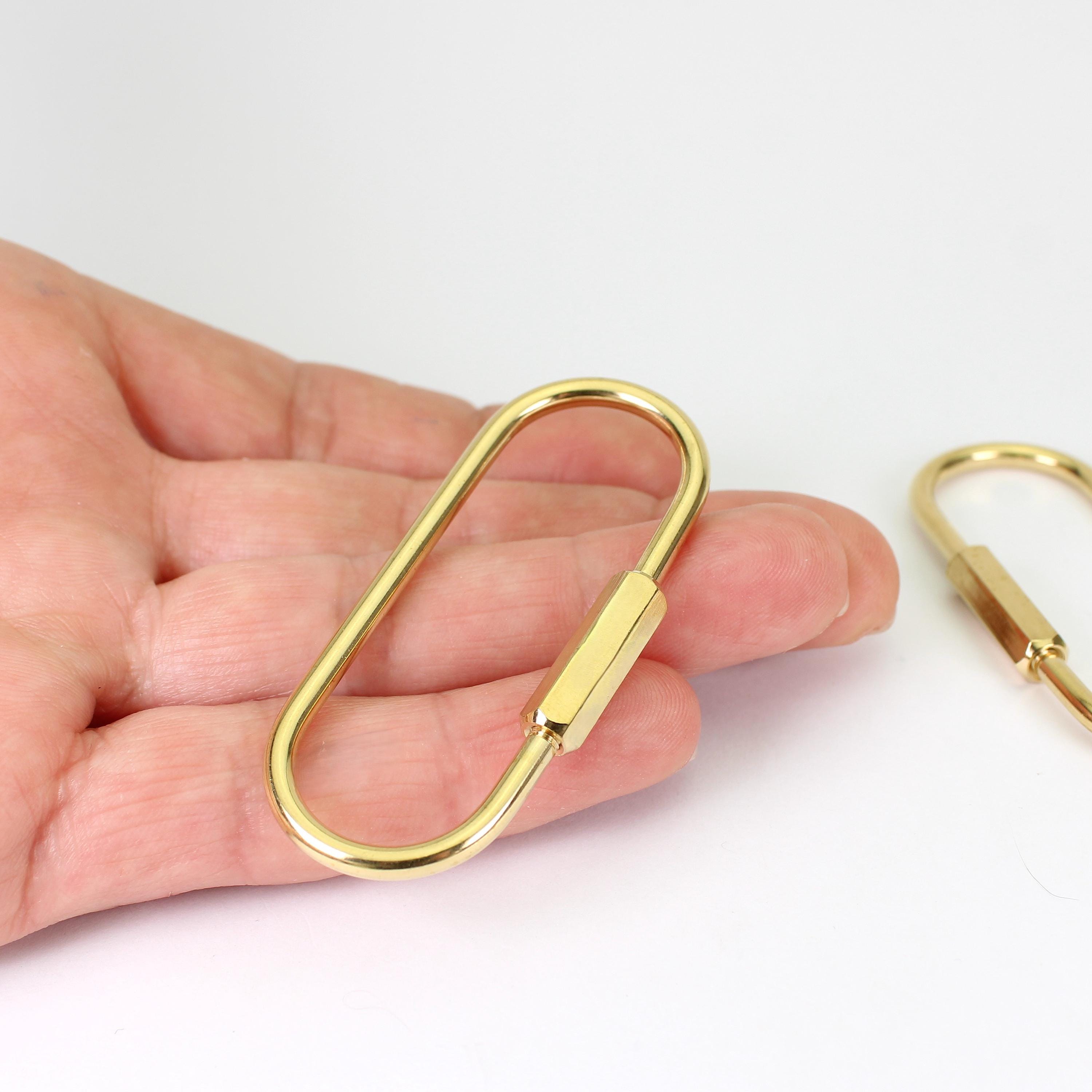 1/2 X Large Carabiner Screw Clasps, Oval Carabiner Bag Clips, Raw