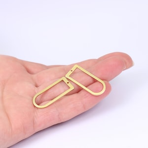 4/8/16  x Open Back Bezel Pendants, Raw Brass Oblong Pieces, 30mm x 13mm, by Jewellery Making Supplies London ( JMSLondonCo )