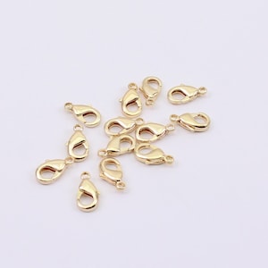 5/10/20 x 10mm 18K Gold Plated Brass Lobster Clasps, by Jewellery Making Supplies London ( JMSLondonCo ).