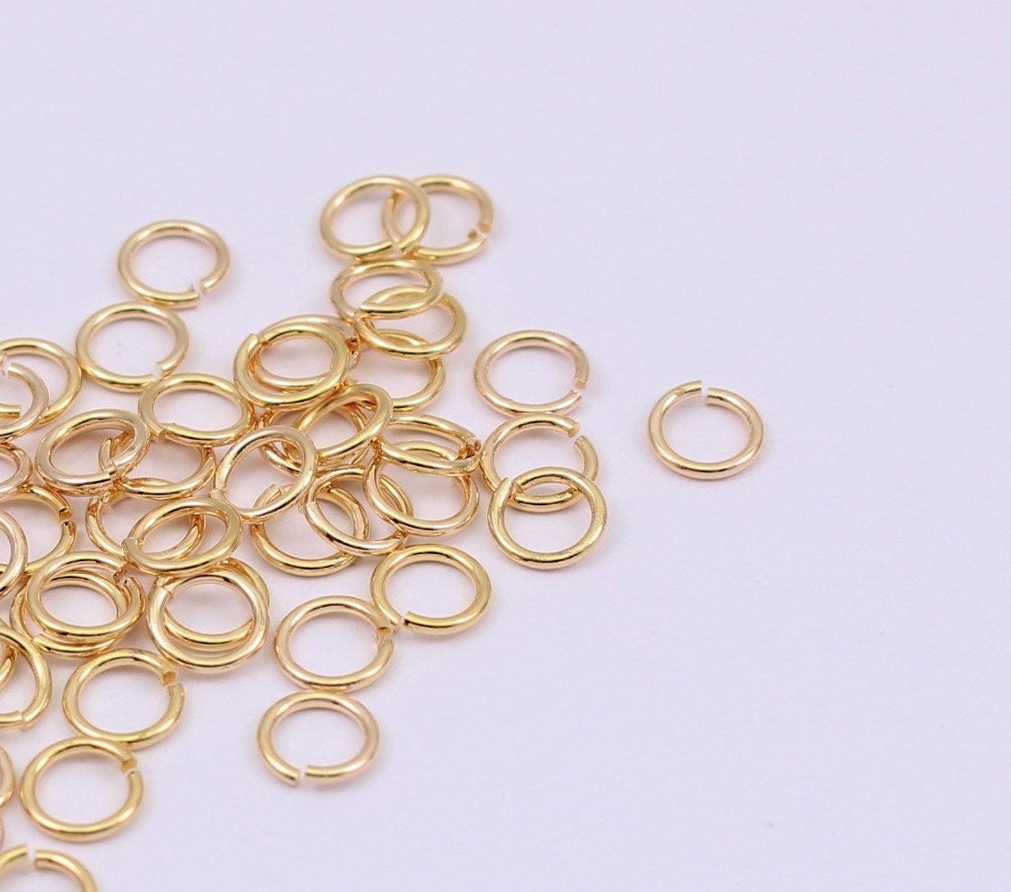 18k Gold Plated Stainless Steel 18 gauge 8mm Open Jump Rings - 100 per bag