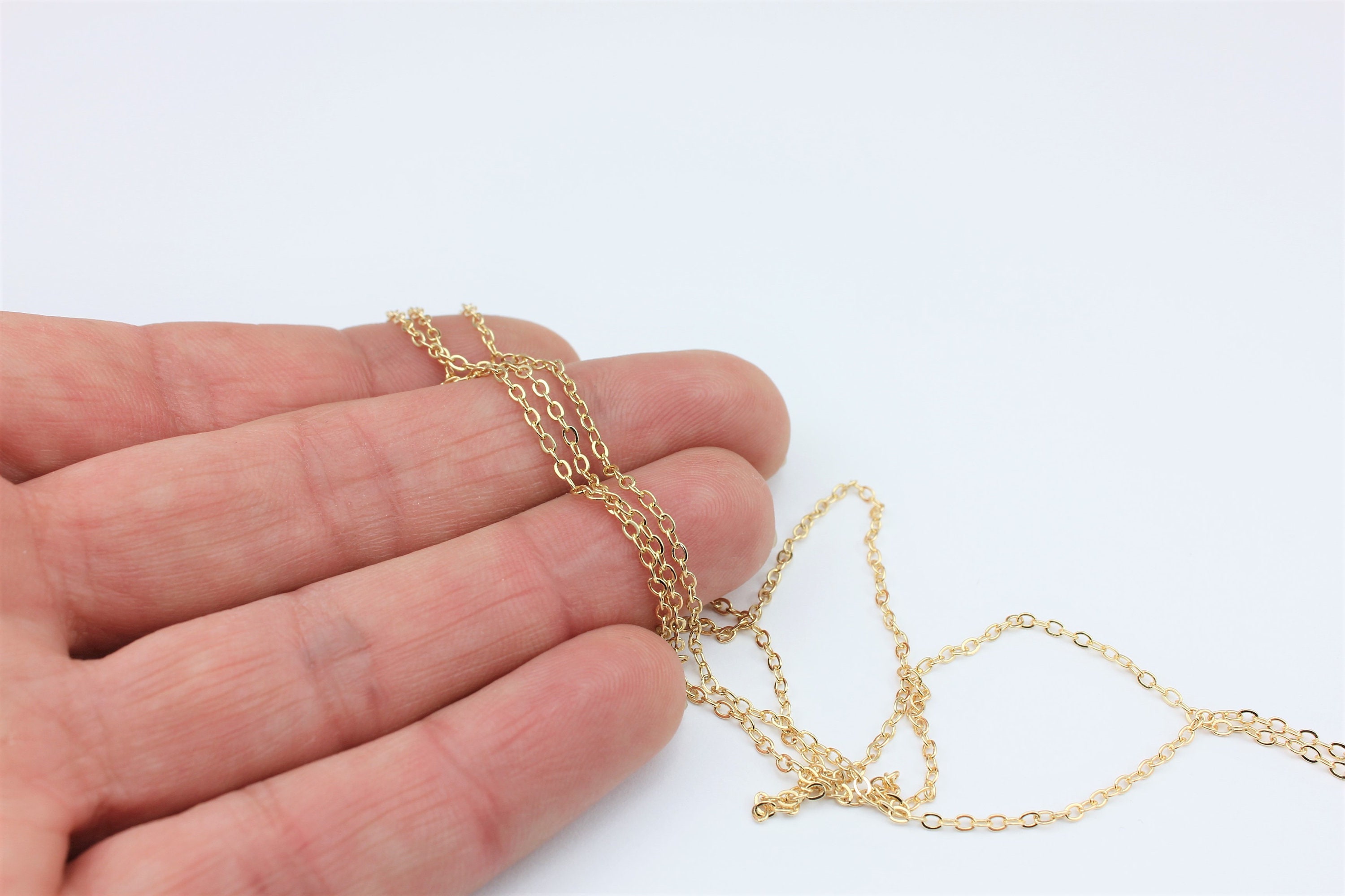 2/4 X Meters of Fine Cable Chain 18K Gold Plated Brass Chain Etsy