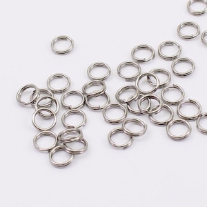 50/100 x Stainless Steel Split Rings, 7mm Outside Diameter, Steel Double Jump Rings, by Jewellery Making Supplies London ( JMSLondonCo )