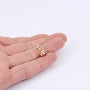 2/4 x Mini Gold Plated 3D Lantern Charms, 15mm x 7mm, by JMSLondonCo ( Jewellery Making Supplies  London )