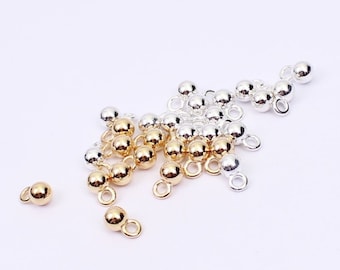 20/40/60/80 x Tiny Gold Plated Ball Charms, 7mm x 4mm, Choose Silver or Gold Plating, by Jewellery Making Supplies London ( JMSLondonCo )