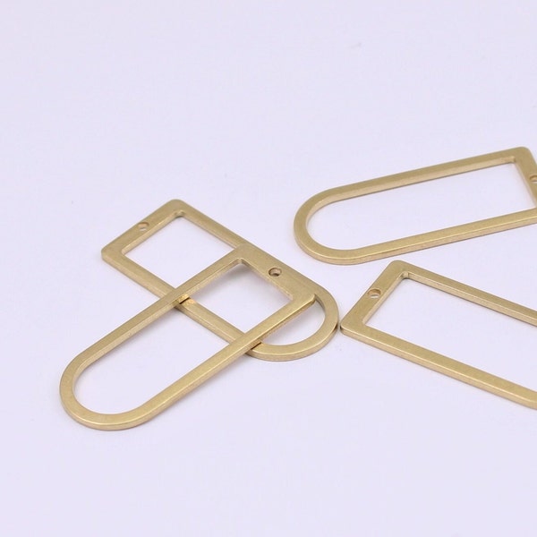 4/8/16  x Open Back Bezel Pendants, Raw Brass Oblong Pieces, 30mm x 13mm, by Jewellery Making Supplies London ( JMSLondonCo )