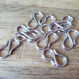 10/20 x Steel S-Hook Clasps, 13mm x 7mm, by Jewellery Making Supplies London  ( JMSLondonCo )