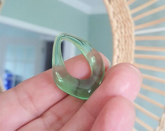 2/4/8 x Muted Semi Transparent Bottle Green Acrylic Earring Charms, 36mm x 26mm, by Jewellery Making Supplies London ( JMSLondonCo )