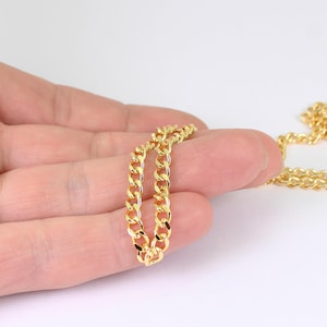 1/2 x Meter of Chunky 18K Gold Plated Curb Chain, 4mm Wide, by Jewellery Making Supplies London ( JMSLondonCo )