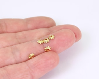 50/100 x Tiny Flower Shaped Bead Caps, 5mm, by Jewellery Making Supplies London ( JMSLondonCo )