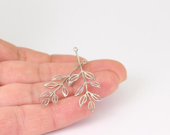 2/4 x Platinum Plated Delicate Filigree Branch Charms, 43mm x 14mm, by Jewellery Making Supplies London ( JMSLondonCo )