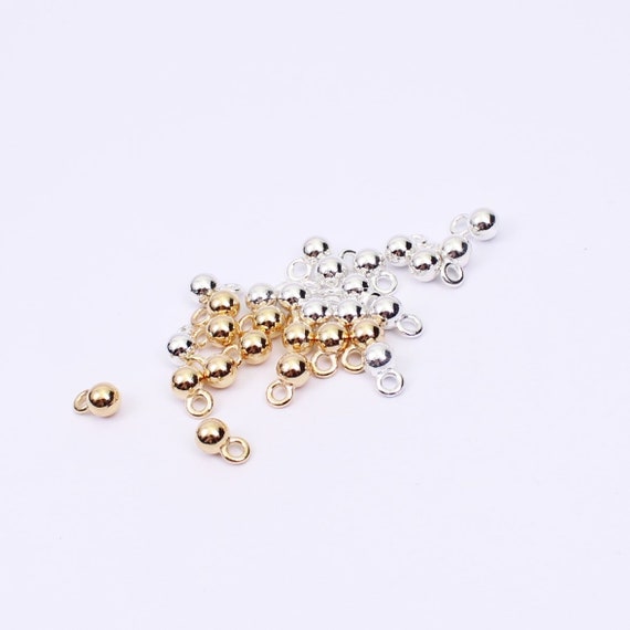 20 40 60 80 X Tiny Gold Plated Ball Charms 7mm X 4mm Choose