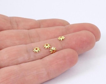 50/100 x Tiny Flower Shaped Bead Caps, 5mm, by Jewellery Making Supplies London ( JMSLondonCo )