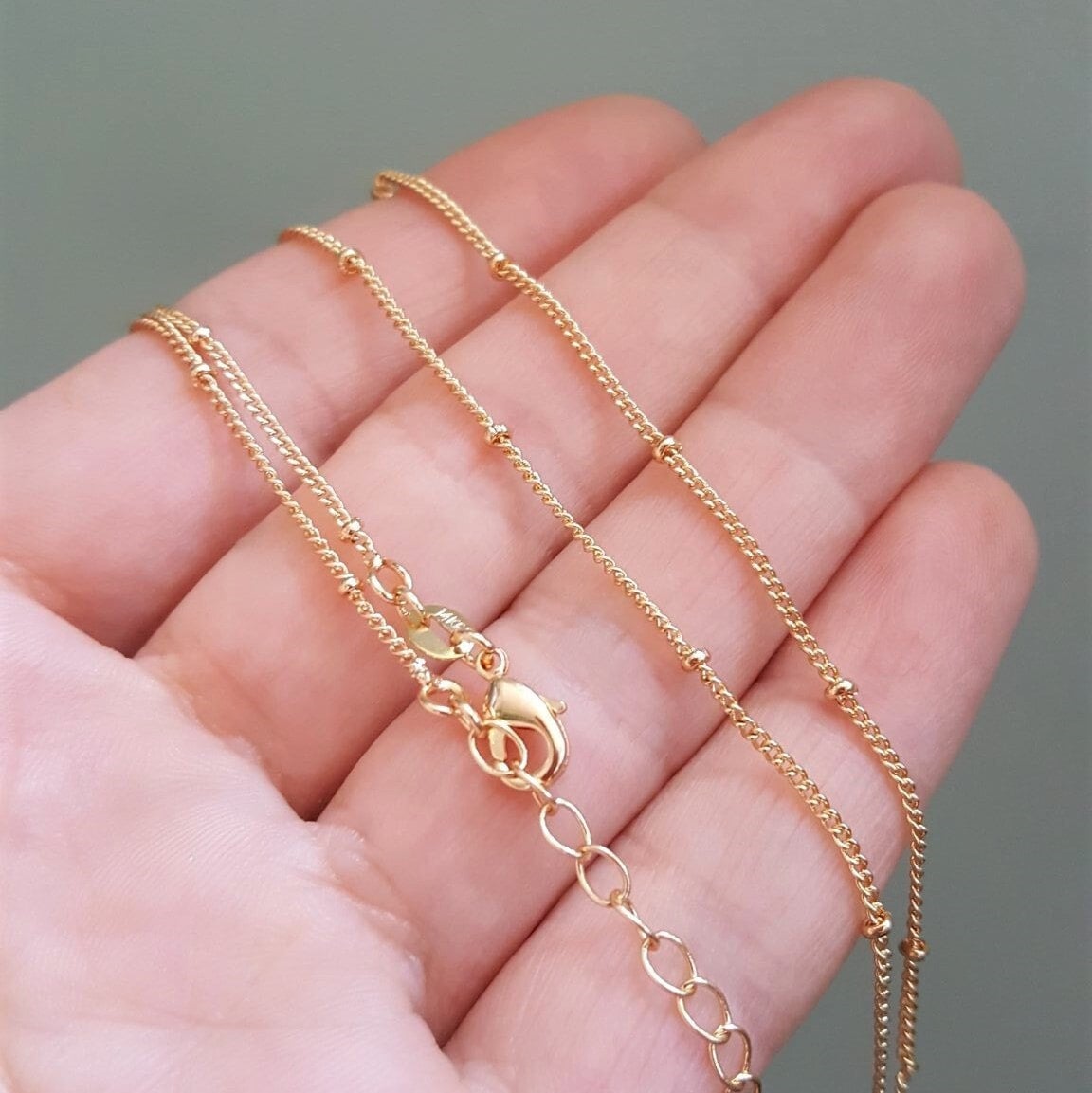 Gold Chain Extender for Necklace Bracelet Supply Component Findings  Extenders Lobster Claw Clasps With Silver Extender Chain, L-465 