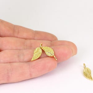 1/2/4 x Angel Wing Charms with Large Loops, 21mm x 8mm, by Jewellery Making Supplies London ( JMSLondonCo )