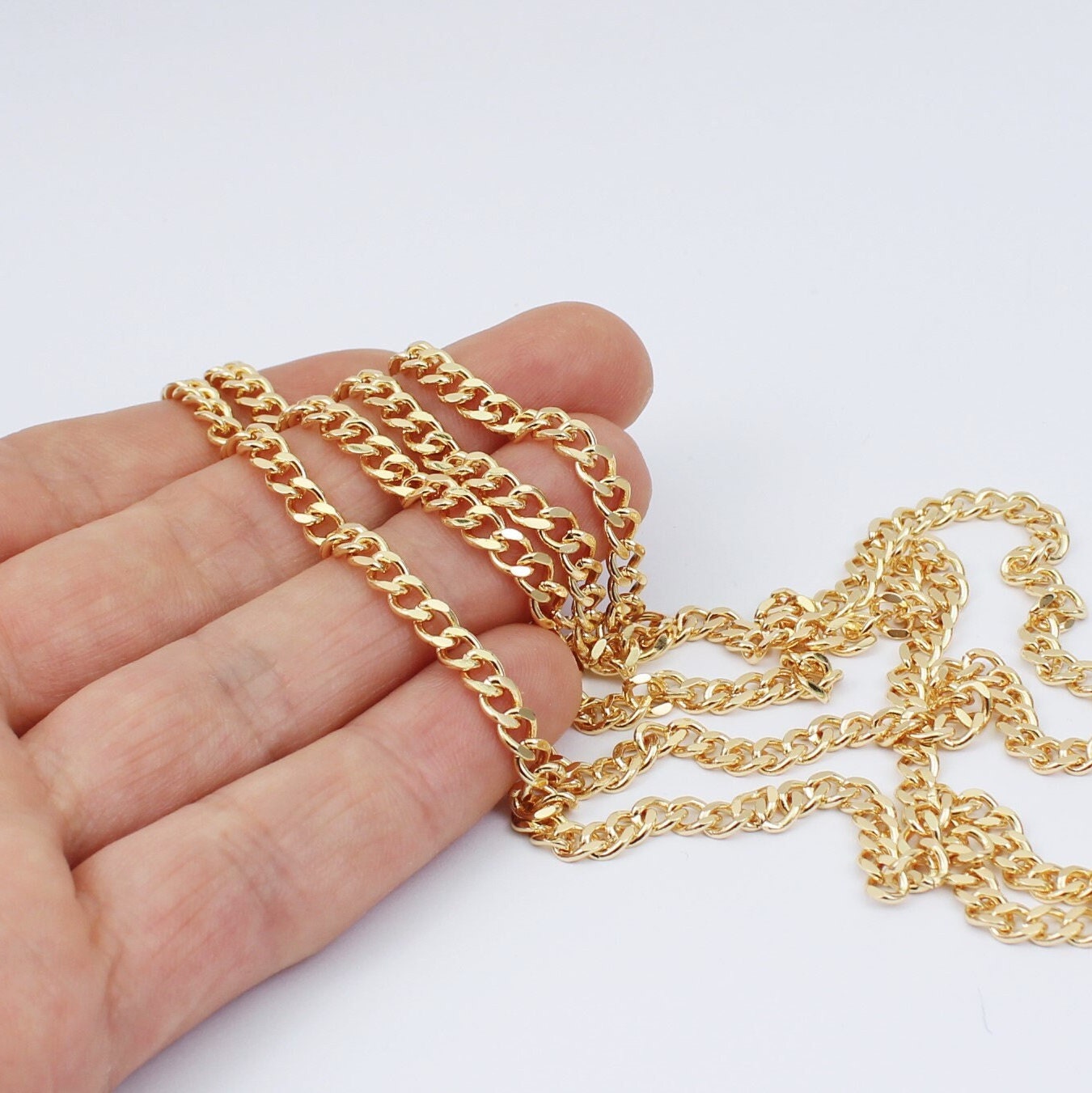 4mm Rose Gold Chain, Rose Gold Plated Chain, Rose Gold Plated, Necklace  Chain
