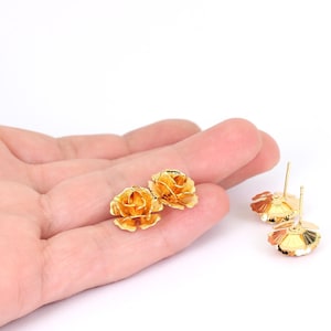 1/2 x Pairs of Rose Flower Stud Earring Blanks, 15mm  Diameter, by Jewellery Making Supplies London ( JMSLondonCo )