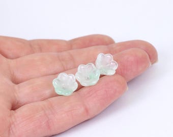 Choose Colour, Glass Lily of The Valley Flower Shaped Beads, 10mm x 11mm, by Jewellery Making Supplies London ( JMSLondonCo )