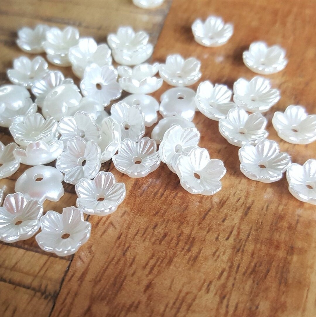 SUNNYCLUE 100Pcs 8mm Light Yellow Flower Beads - Synthetic Coral Jasmine Beads For Jewelry Making - View #6
